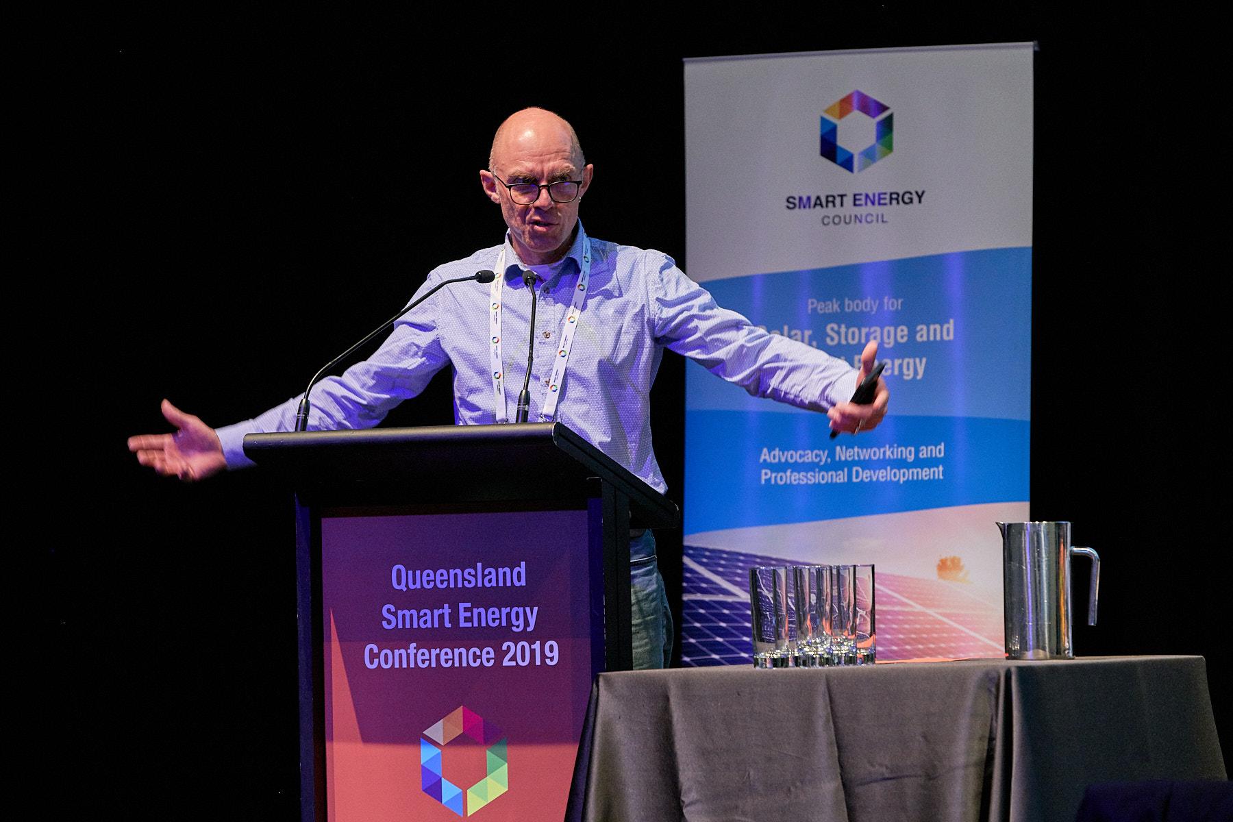 Geoff Bragg presenting at the Queensland Smart Energy Conference in 2019